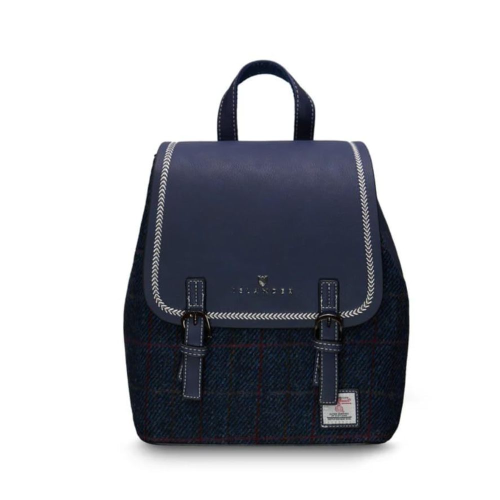 Harris Tweed Jura Backpack for Women, Navy Over-Check🌹